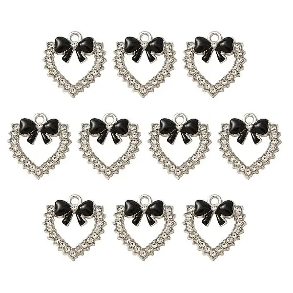 Alloy Enamel with Rhinestone Pendants