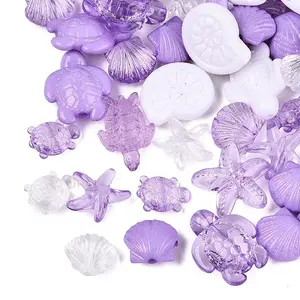 Marine Organism Theme Transparent & Opaque Acrylic Beads