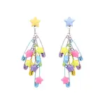 Alloy Resin Star with Paperclip Dangle Stud Earrings
