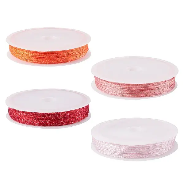 80M 4 Colors 6-Ply Sparkle Polyester Cord with Metallic Thread