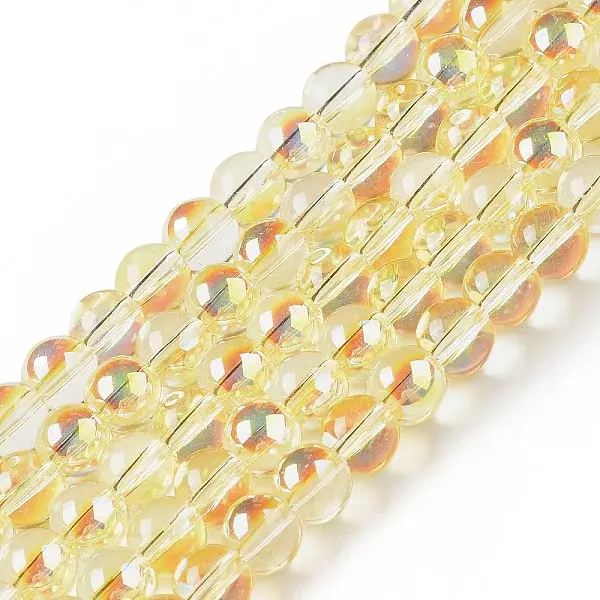 Transparent Electroplate Glass Beads Strands