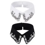 2Pcs 2 Styles Polyester Detachable Blouse False Collar