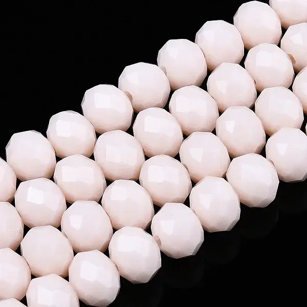 Opaque Solid Color Glass Beads Strands