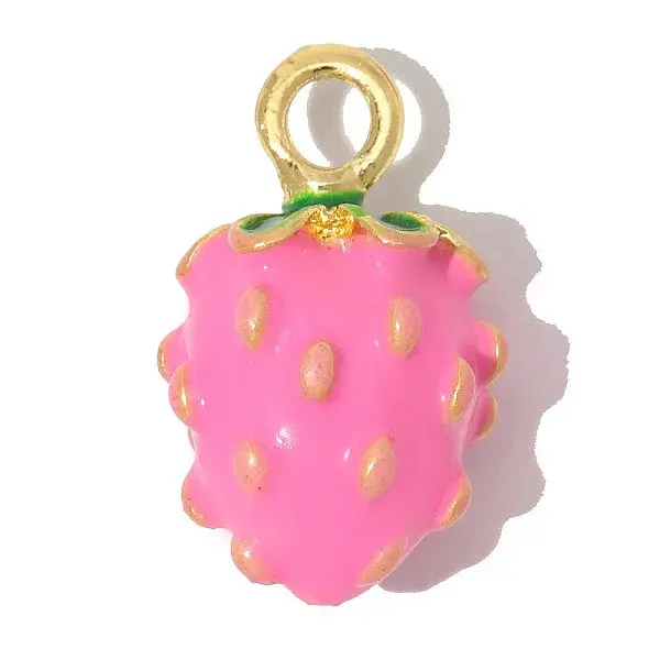 Zinc Alloy with Hot Pink Enamel Pendants