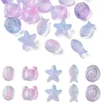 25Pcs 5 Style Ocean Themed Transparent Glass Beads Sets