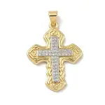 Brass Micro Pave Clear Cubic Zirconia Pendants