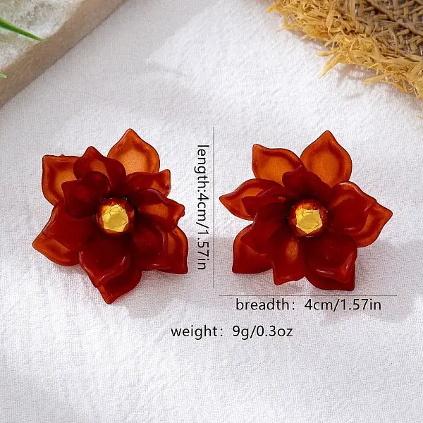 Alloy & Acrylic Stud Earrings for Women