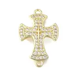 Religion Brass Micro Pave Clear Cubic Zirconia Connector Charms