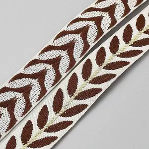 Ethnic Style Floral Pattern Embroidery Polyester Ribbons
