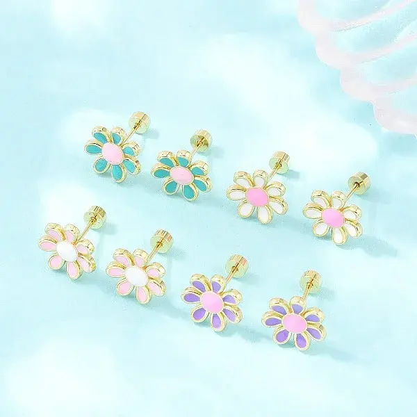 Valentine's Day Brass Stud Earrings