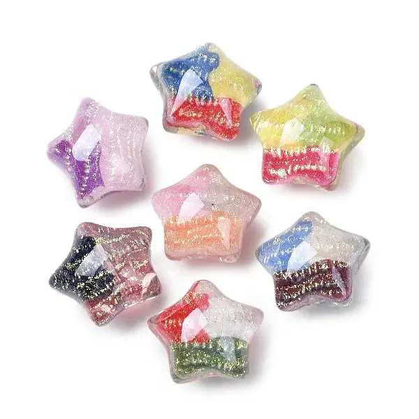 Transparent Resin Glitter Beads