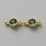 Real 14K Gold Plated Brass Pave Cubic Zirconia Links