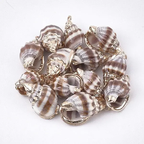 Electroplate Spiral Shell Pendants
