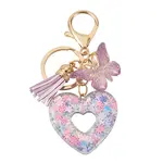 Heart with Butterfly Resin Keychains