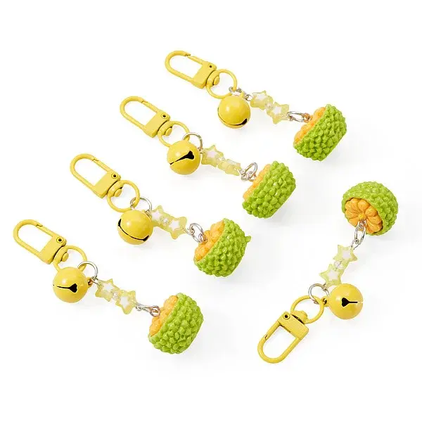 5Pcs Opaque Resin Fruit & Star Pendant Decorations
