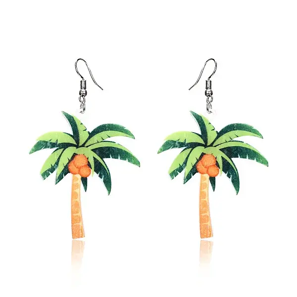 Acrylic & Alloy Dangle Earrings