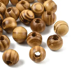 Natural Pine Wood European Beads