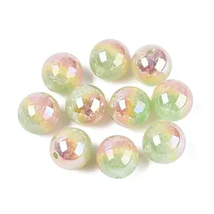 UV Plating Luminous Round Resin Beads