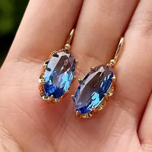 Alloy Cubic Zirconia Dangle Earrings