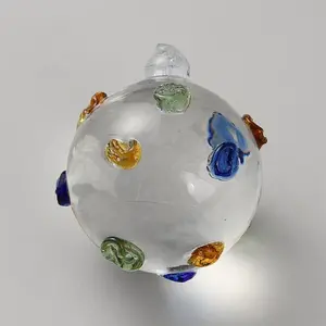 Round Glass Ceiling Fan Pull Chain Decoration