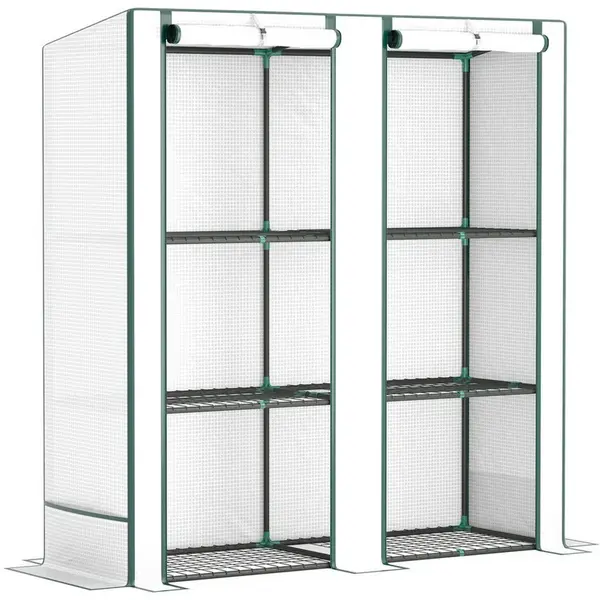 Modfu FÓLIOVNÍK z oceli 144x48x152/142 cm bílý se 3 policemi a 2 rolovacími dveřmi