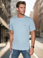 Pánské tričko s výšivkou světle modré