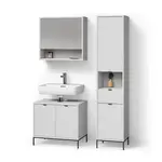 Livinity® KOUPELNOVÝ NÁBYTEK ATERNO, Bílá, 3dílná