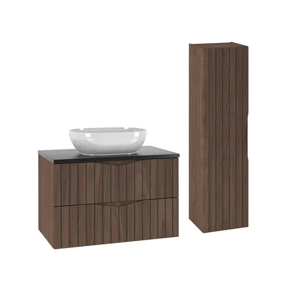 Petits-meubles KOUPELNOVÝ NÁBYTEK 80.6cm Siena 2er-Set Dřevo a černá
