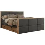 MKS POSTEL BOXSPRING ALBERO 2 KING DUO 180/200 - Šedá Samet - H3