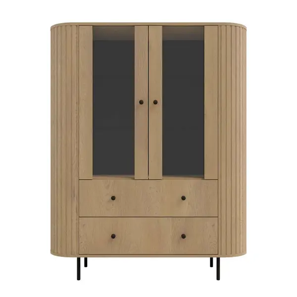 MASSENO VITRÍNA BOLLA 123/155/42,3 cm Dub