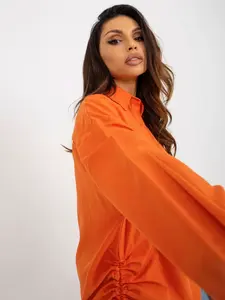 Oranžová oversized halenka na zip