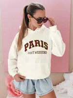 Dámská oversize mikina s kapucí PARISSIA ecru