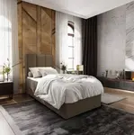 Čalúnená posteľ boxspring MERALIS 100x200 cm hnedá Matrac: Matrac Bonell pružinový
