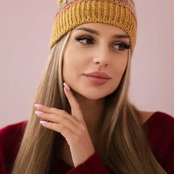 Kesi Čepice s fleecem Patrycja K254 hořčice+khaki