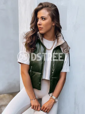 Dámská prošívaná vesta OSHE Barva zelená DSTREET