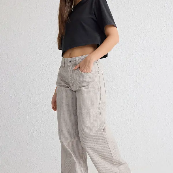 Trendyol Multicolored Stripes Normal Waist Barrel Baggy Jeans