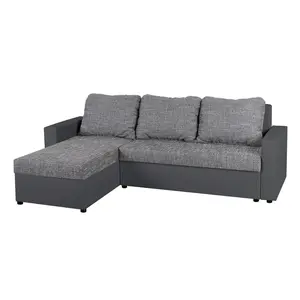 P & B ROHOVÁ SEDAČKA, textil, kompozitní dřevo, šedá