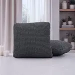 Super strečové potahy RUBINIA antracitová povlaky na polštářky 2 ks ( 40 x 40 cm)