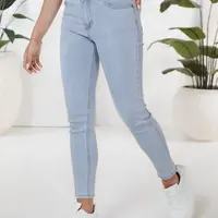 Damskie jeansy skinny BLUEVIBE niebieskie Dstreet