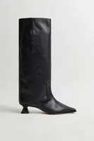 Kožené kozačky Miista Effie dámské, černá barva, na podpatku, MI_5871