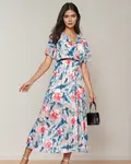 Resti Women's pleated floral midi dress
