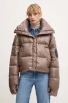 Péřová bunda MMC STUDIO RAFO dámská, hnědá barva, zimní