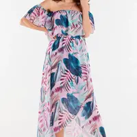 Awama Woman's Skirt A512 Pink/Flowers