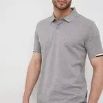 Bavlněné polo tričko BOSS Parlay 147 šedá barva, hladký, 50467113