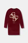 Dívčí šaty Guess vínová barva, mini, J5BK08 Z0720