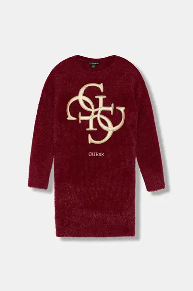 Dívčí šaty Guess vínová barva, mini, J5BK08 Z0720