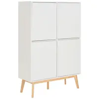 MID.YOU VYSOKÁ KOMODA, kaučukové dřevo, bílá, 100/149/40 cm