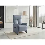 Sit & More RELAXAČNÍ KŘESLO, kůže, šedomodrá
