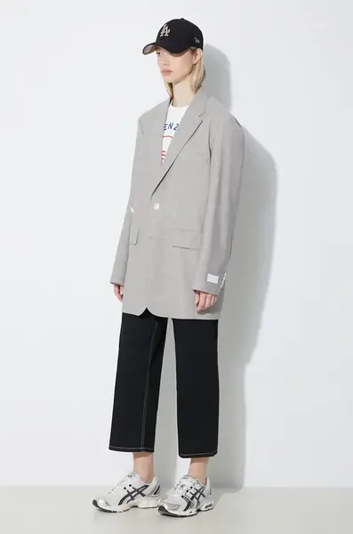 Vlnené sako Kenzo Solid Kimono Blazer