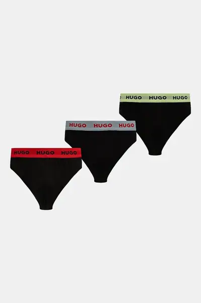 HUGO slipy pánské bavlněné s elastanem HIPBRIEF TRIPLETPACK 3-pack